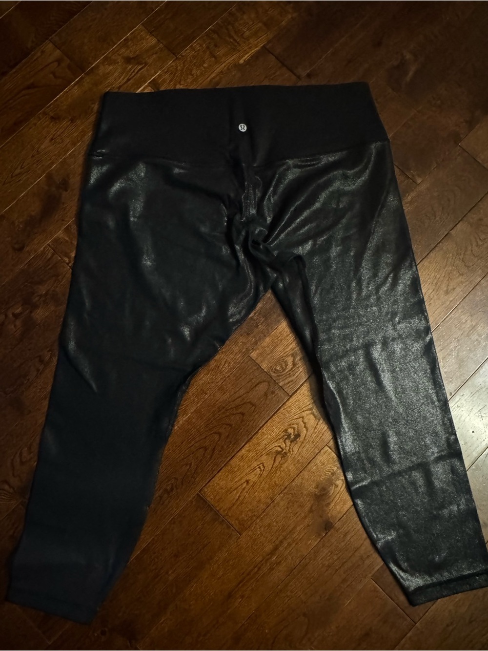 lululemon athletica ladies' Black Shimmer Leggings size 18